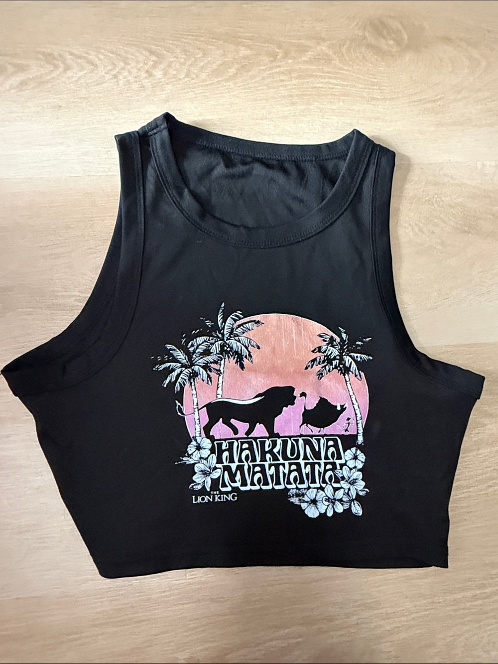 The Lion King "Hakuna Matata" Black Crop Tank